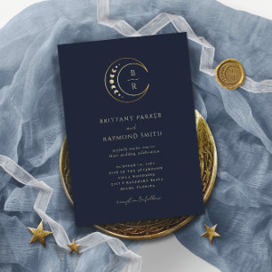 Blue Celestial Wedding Invitation