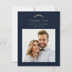 Blue Celestial Wedding Thank You Card