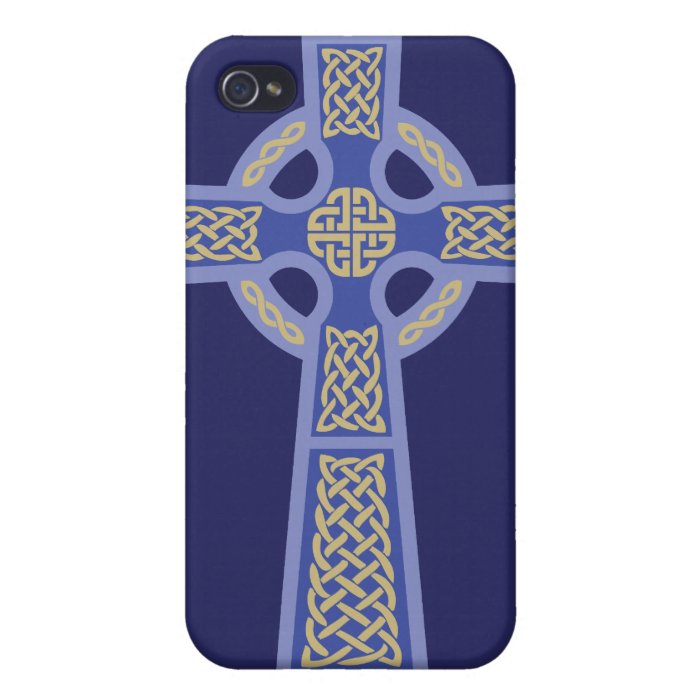 Blue Celtic Cross iPhone 4 Case