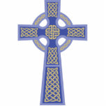 Blue Celtic Cross Photo Sculpture<br><div class="desc">Blue Celtic Cross Photo Sculpture. Celtic Crosses were mostly made of stone, and remained an inspirational symbol around Ireland, Wales, and Britain. Eventually, the Celtic Cross spread throughout the British Isles. This design is available in various colors, so be sure to check out my other Celtic Cross products!</div>
