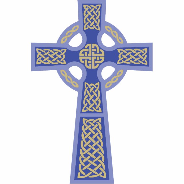 Blue Celtic Cross Photo Sculpture (Front)