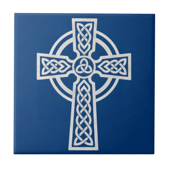 Blue Celtic Cross Tile Pattern (Front)