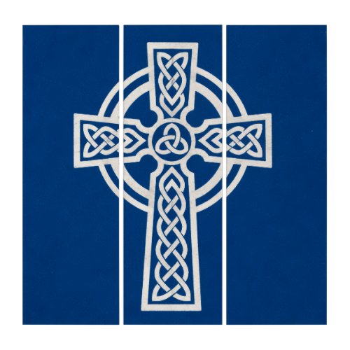 Blue Celtic Cross Triptych