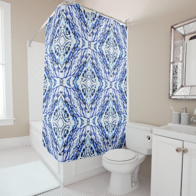 Blue Celtic Crosses....... Shower Curtain (In Situ)