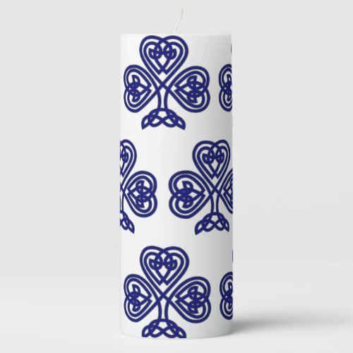 Blue Celtic Design 2 Pillar Candle