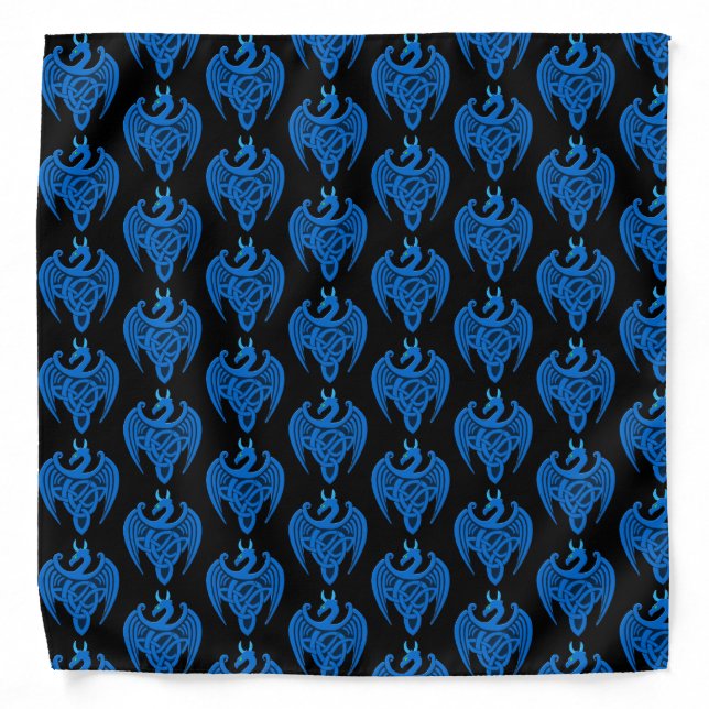Blue Celtic Dragon Bandana (Front)