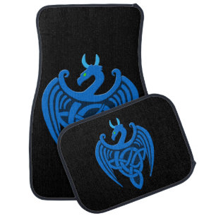 Blue Celtic Dragon Car Floor Mat