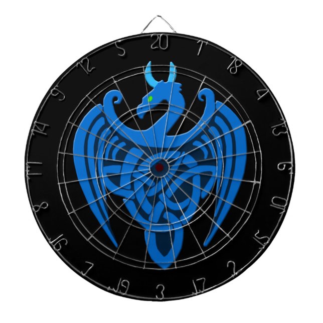 Blue Celtic Dragon Dart Board (Front)