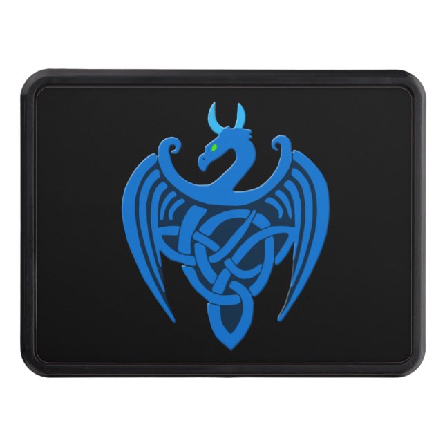 Blue Celtic Dragon Hitch Cover (Front)