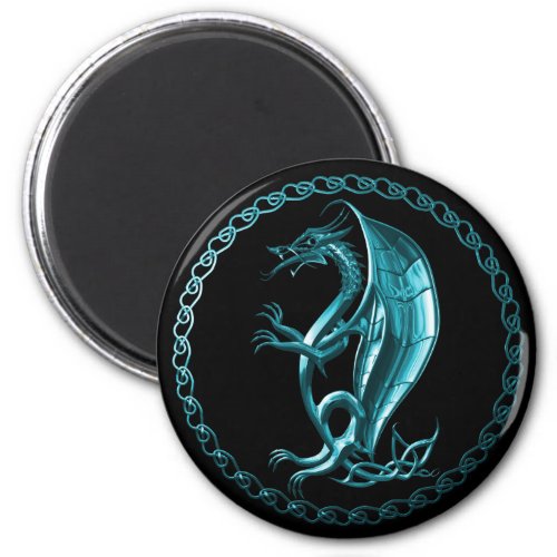 Blue Celtic Dragon Magnet