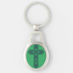 Blue Celtic High cross Keychain
