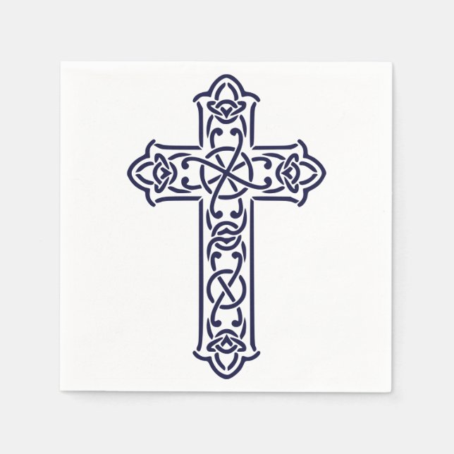 Blue Celtic High cross Napkins (Front)