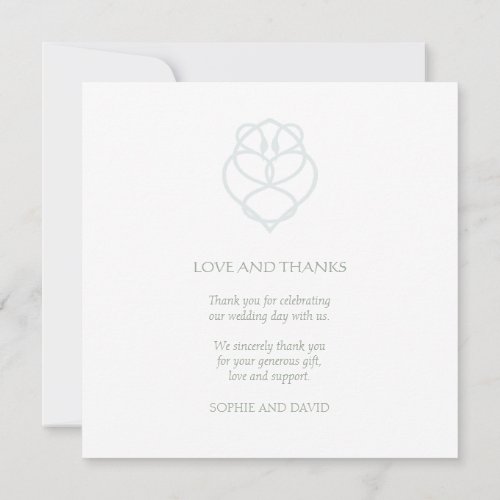Blue Celtic Irish Swan Love Knot Wedding Photo Thank You Card