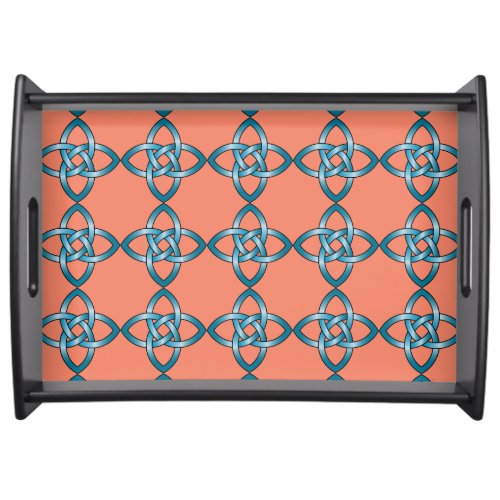 blue celtic knot serving tray