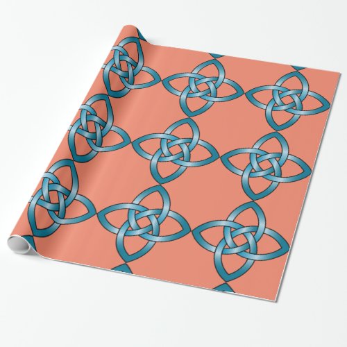 blue celtic knot wrapping paper