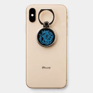 Blue Celtic Seahorse Phone Ring Stand
