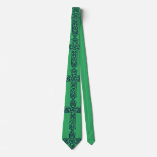 Blue Celtic Stone Cross Neck Tie