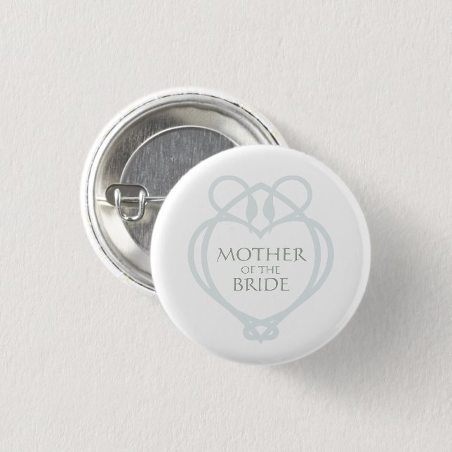 Blue Celtic Swan Love Knot Mother of the Bride Button (Front & Back)