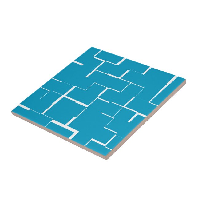 Blue Ceramic Tile, Small (4.25" x 4.25") Ceramic Tile (Side)