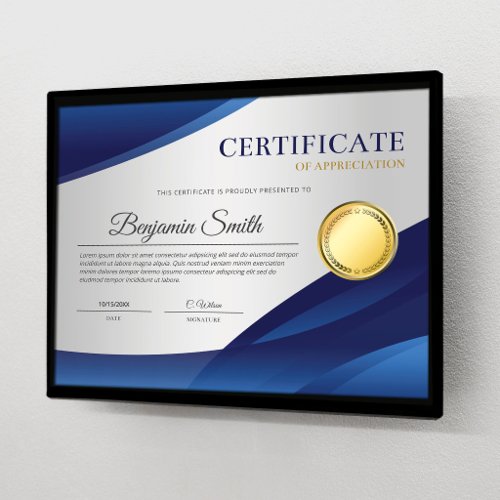 Blue Certificate of Appreciation Award Flyer