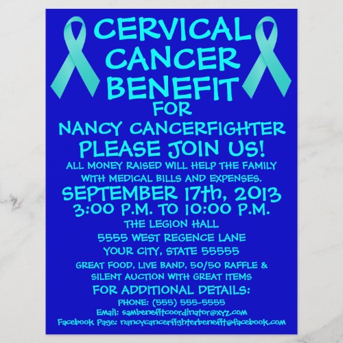 Blue Cervical Cancer Benefit Flyer