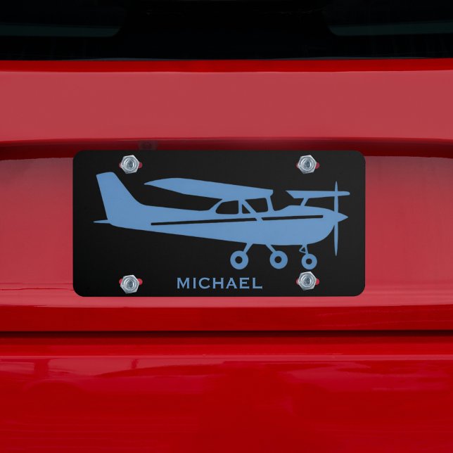 Blue Cessna Airplane Cool Aviation Custom Car License Plate (Creator Uploaded)