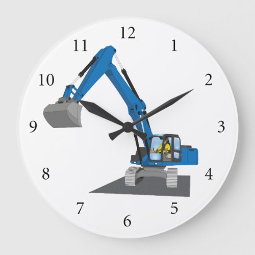 blue chain excavator large clock