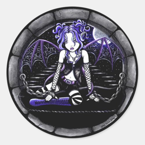 Blue Chained Gothic Fairy Art Stickers