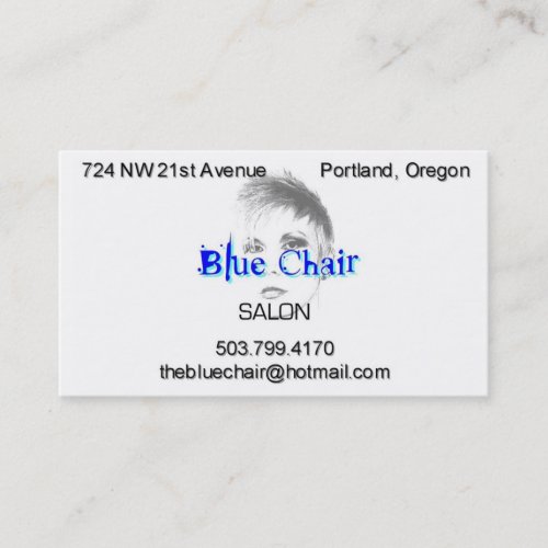 Blue Chair with headshot Business Card Template