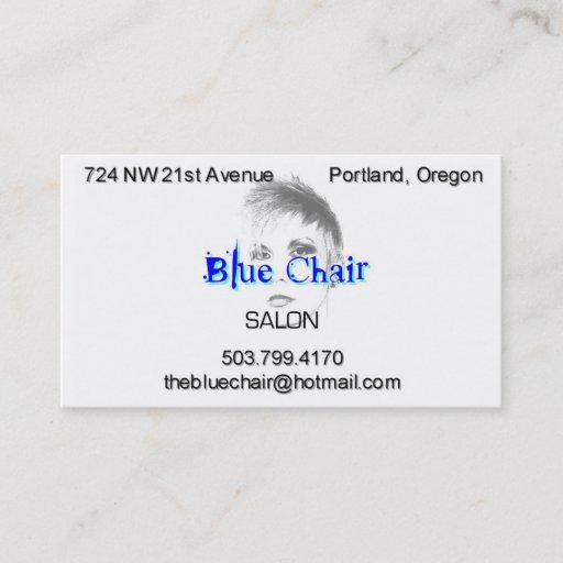 Customizable Blue Chair with headshot Business Card Template