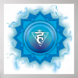 Blue chakra energy poster