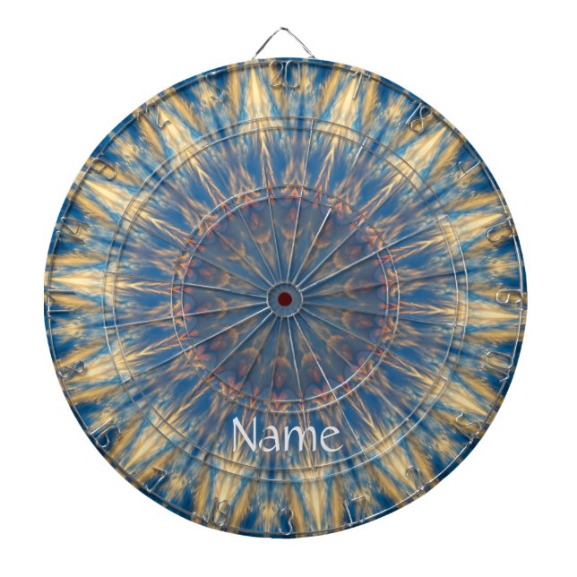 Blue Chakra Kaleidoscope Thunder_Cove  Dart Board (Front)