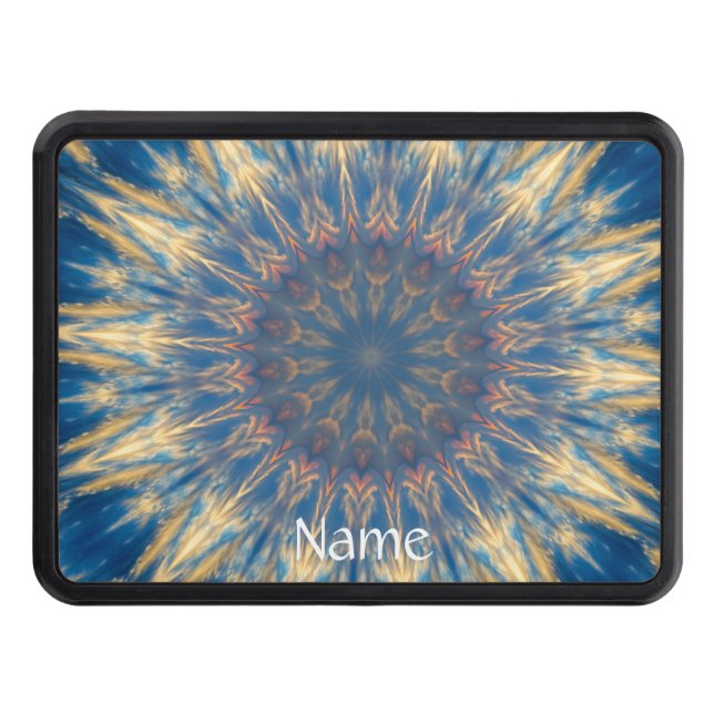 Blue Chakra Kaleidoscope Thunder_Cove Hitch Cover (Front)