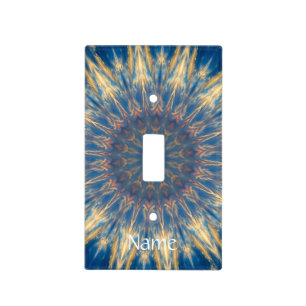 Blue Chakra Kaleidoscope Thunder_Cove Light Switch Cover