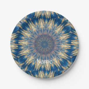 Blue Chakra Kaleidoscope Thunder_Cove  Paper Plates
