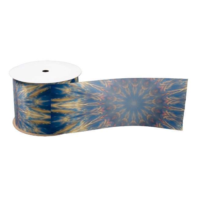 Blue Chakra Kaleidoscope Thunder_Cove Satin Ribbon (Spool)