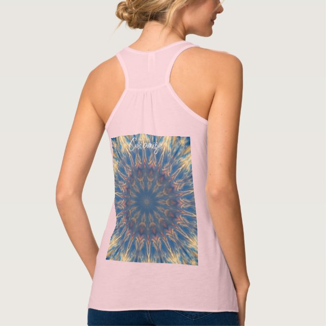 Blue Chakra Kaleidoscope Thunder_Cove Tank Top (Back)