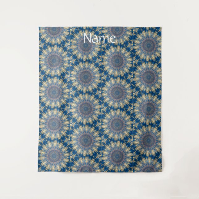 Blue Chakra Kaleidoscope Thunder_Cove  Tapestry (Front)