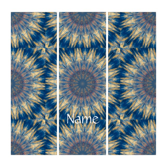Blue Chakra Kaleidoscope Thunder_Cove Triptych (Front)