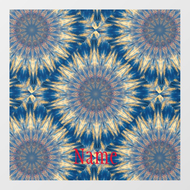 Blue Chakra Kaleidoscope Thunder_Cove  Wall Decal (Front)