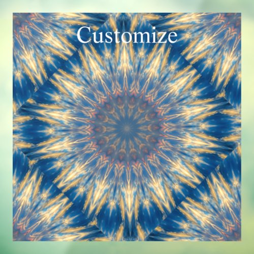 Blue Chakra Kaleidoscope Thunder_Cove  Window Cling