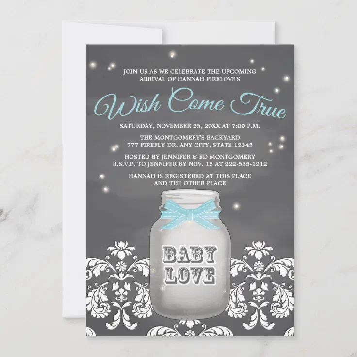 mason jar baby shower invitations