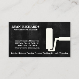 Blue Chalkboard House Painting Business Card