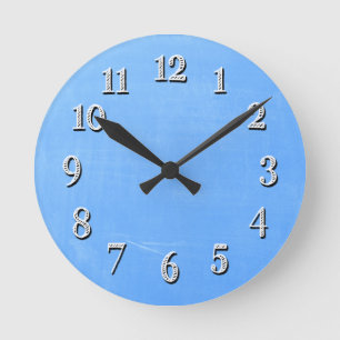 Blue Chalkboard Style Wall Clock