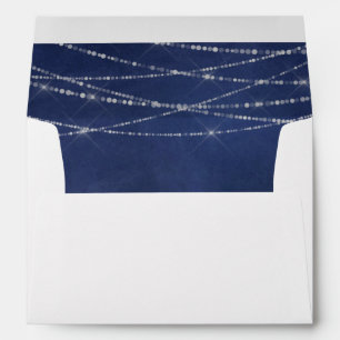 Blue Chalkboard & White String Lights Envelope