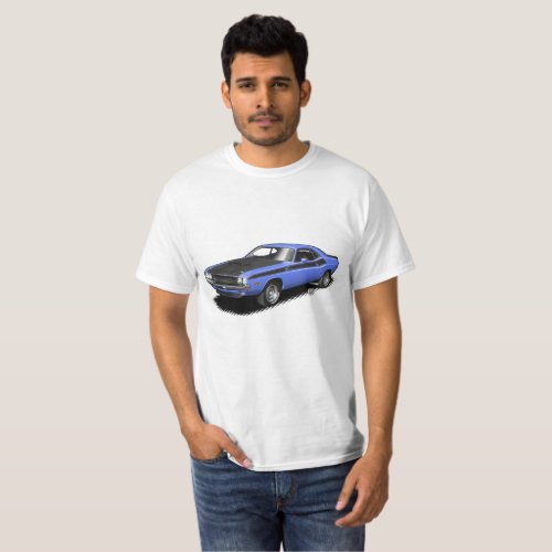 Blue Challenger classic car t_shirt