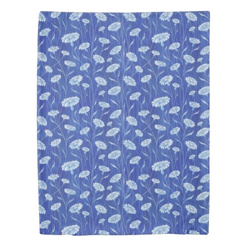 Blue Chamomile Duvet Cover