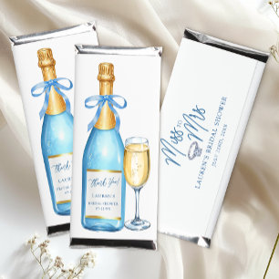 Blue Champagne Bridal Shower Candy Bar Wrapper