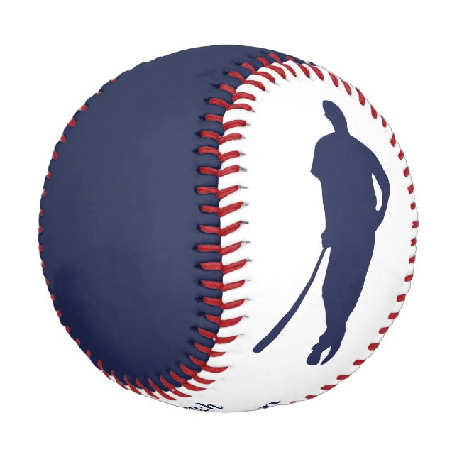 Blue Champion Coach Personalized Baseball (Angled)