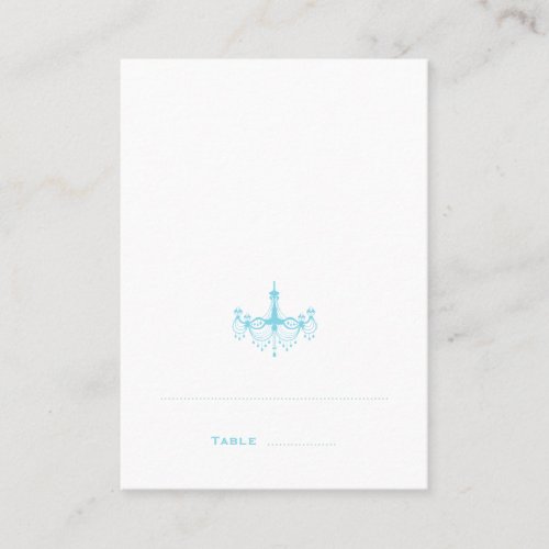 Blue Chandelier Folded Place Cards Business Card Template